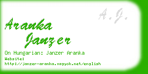 aranka janzer business card